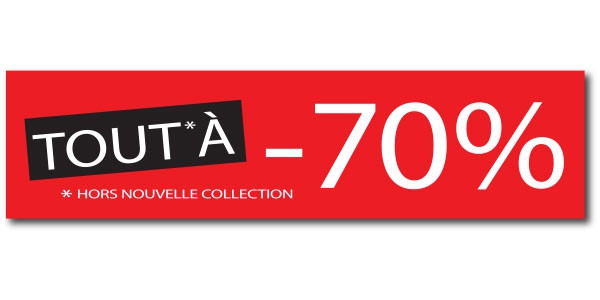 Affiche "TOUT à -70 %" L60 H15 cm