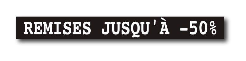 Affiche "REMISES JUSQU'A -70%" L148 H10 cm