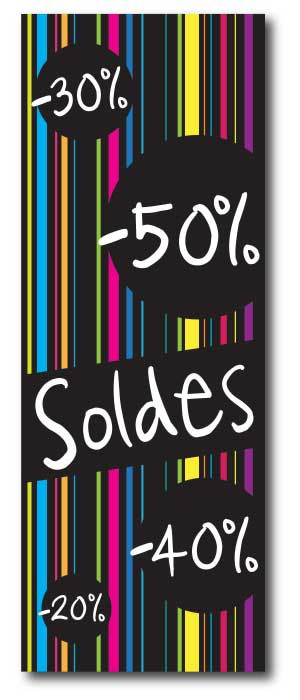 Affiche papier SOLDES D'HIVER  L42 H115cm