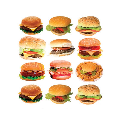 Sticker pour table basse IKEA Lack décor "12 BURGER" L55 H 55 cm