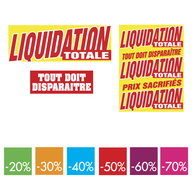 kit de 9 affiches LIQUIDATION TOTALE