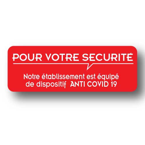 Sticker de sol rouge POUR VOTRE SECURITE  32 H11cm