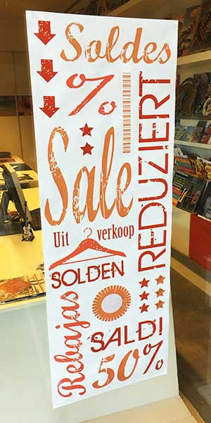 Poster SALE,SOLDES,SOLDEN L42 H115cm 