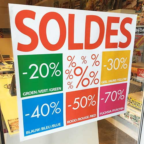 Poster SOLDES 20,30,40,50,70%, L80 H70 cm 