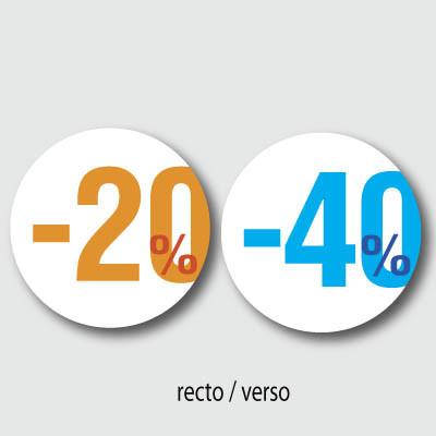 Carton rond "20% 40%"