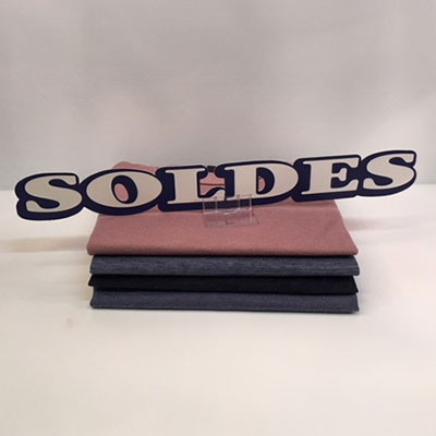 Carton "SOLDES" L49 H6 cm