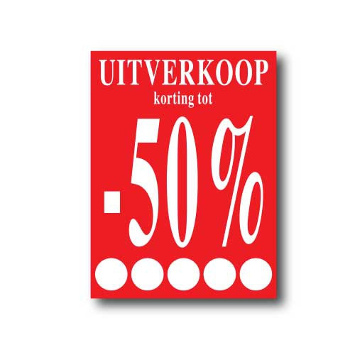 Poster  "UITVERKOOP TOT -50%" L60  H80cm