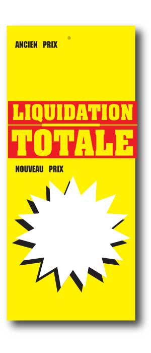 Paquet de 100 étiquettes papier  LIQUIDATION TOTALE L60 H140 mm