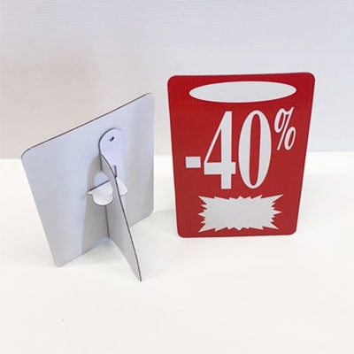 Carton "-40%" avec chevalet arrière L13 H22 cm