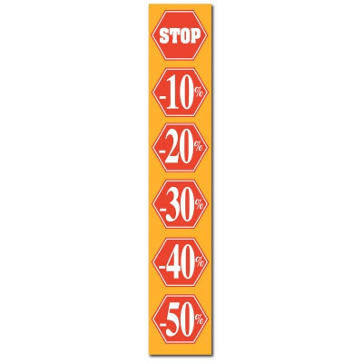 Affiche "STOP -20%...-50%" L20 H82 cm