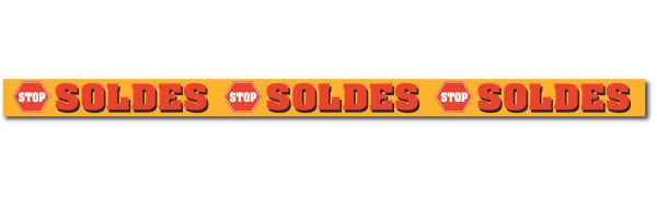 Affiche "STOP SOLDES" L165 H30 cm