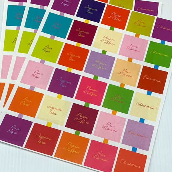 10 planches de stickers carrés "OCCASIONS"