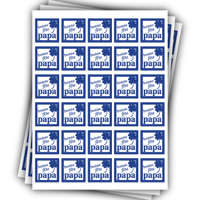 10 planches de stickers carrés "bonne fête papa"