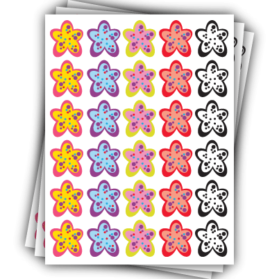 10 planches de stickers "Fleurs" PLAISIR D'OFFRIR