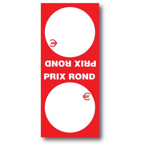 Paquet de 250 étiquettes papier  "PRIX ROND" double L52 H120 mm
