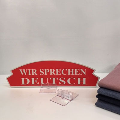 Carton "WIR SPRECHEN DEUTSCH" L36 H11 cm