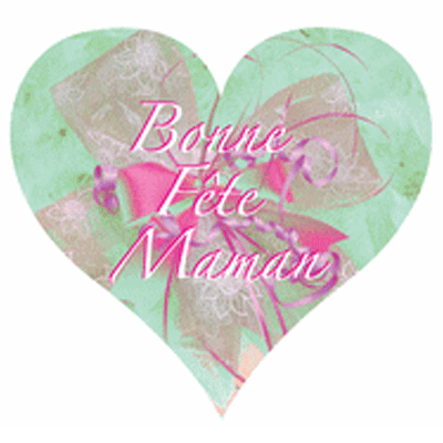 Coeur "Bonne Fête Maman" L48 H44 cm