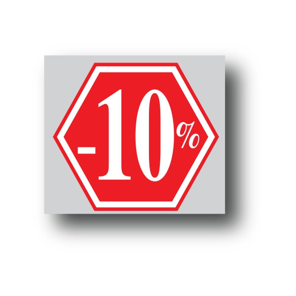 Affiche "-10%" L40 H40 cm