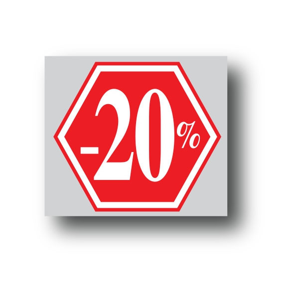 Affiche "-20%" L40 H40 cm