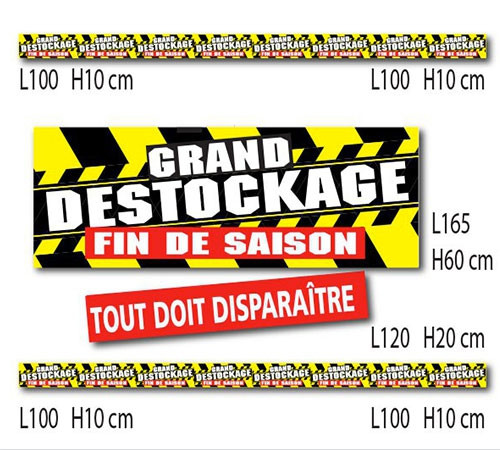 Kit 6 affiches " GRAND DESTOCKAGE  FIN DE SAISON"