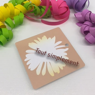 Paquet de 50 étiquettes carton "Tout simplement" L84 H84 mm