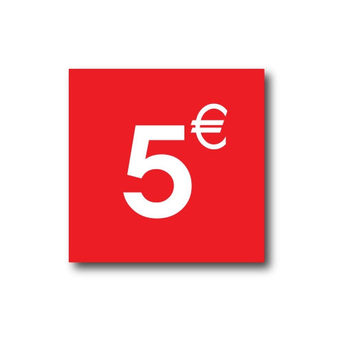 Sticker adhésif "5€"  L40 H40 cm