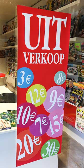 Poster  "UITVERKOOP" L42 H115cm