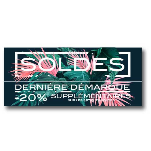 Affiche  SOLDES tropical L70 H30cm