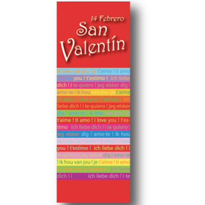 Cartel SAN VALENTIN, 115 x 42 cm