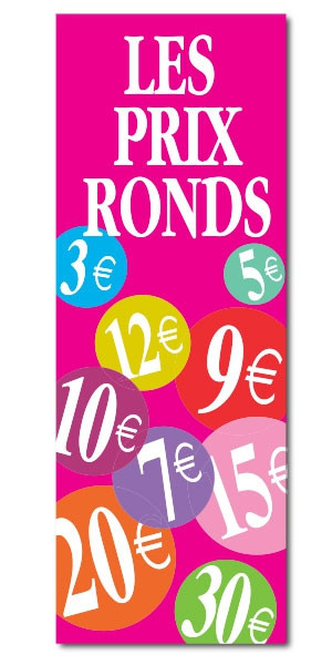 Affiche "Les prix ronds" L42 H115 cm