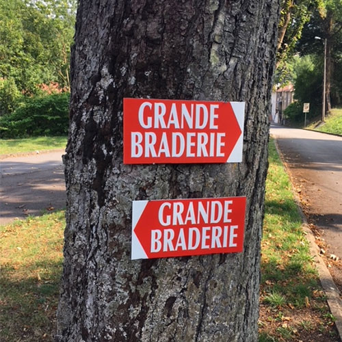 Panneau  "GRANDE BRADERIE" L38 H20,5 cm