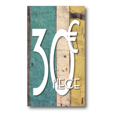 Panneau PVC 30€, 20x35cm