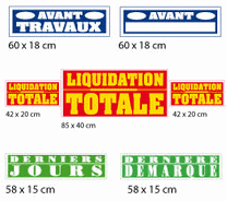 Kit de 7 affiches "LIQUIDATION TOTALE" petit format