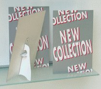Cardboard "NEW COLLECTION" avec chevalet arrière