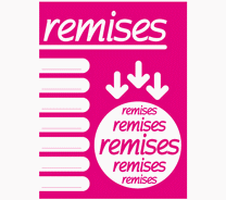 L'affiche "remises" fuchsia