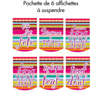 Affichettes "messages" L16 H23 cm