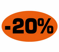 Stickers "-20%" fluo