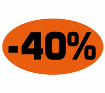 Stickers "-40%" fluo
