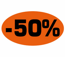 Stickers "-50%" fluo