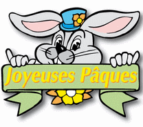 Carton lapin "Joyeuses Pâques" L48 H60 cm