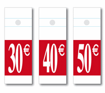 60 étiquettes cintre "30€ -40€ -50€" L50 H140 mm