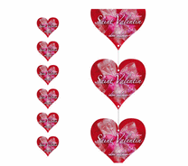 6 coeurs "St Valentin" L15 H100 cm