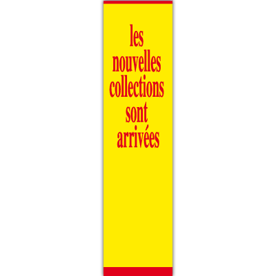 Affiche "NOUVELLES COLLECTIONS" L82 H20 cm