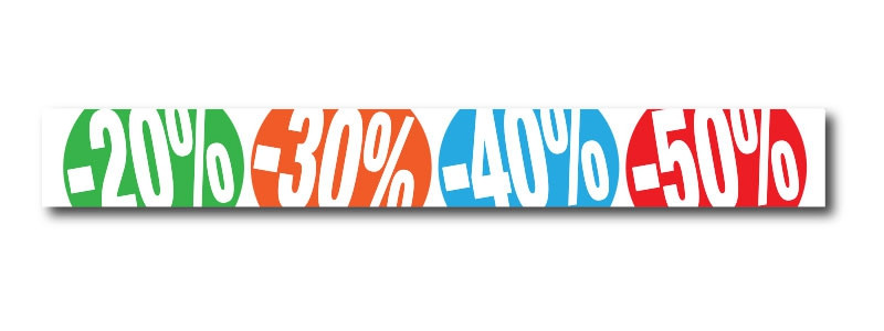 Sticker adhésif "%" L200 H25 cm