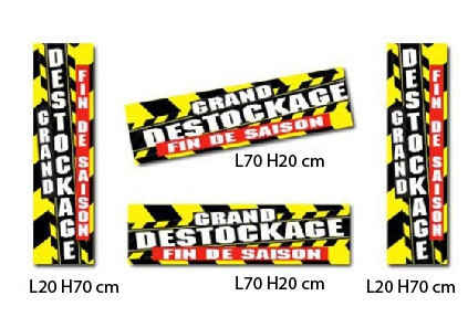 Kit de 4 affiches " GRAND DESTOCKAGE  FIN DE SAISON"