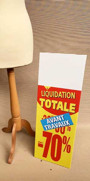 Panneau rigide LIQUIDATION TOTALE -70% Avant Travaux L30 H80 cm avec chevalet arriere