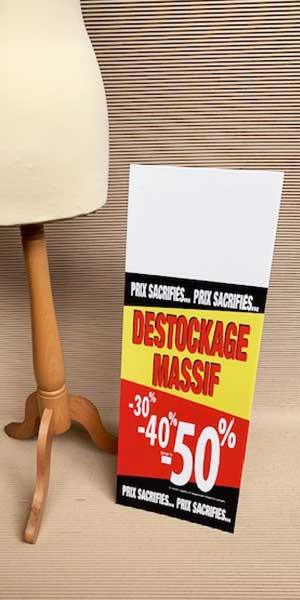 Panneau rigide DESTOCKAGE MASSIF -50%  L30 H80 cm avec chevalet arriere