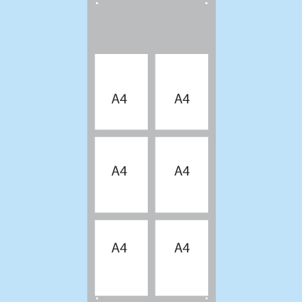 Panneau PVC à suspendre avec 6 pochettes A4