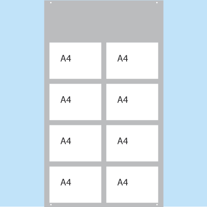 Panneau PVC à suspendre avec 8 pochettes A4