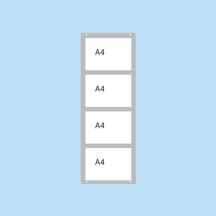 Panneau PVC à suspendre avec 4 pochettes A4